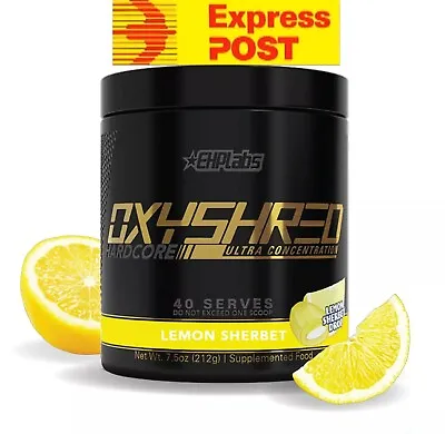 $69.11 • Buy Ehplabs Oxyshred Hardcore Lemon Sherbet Fat Burner Ehp Labs Oxy Shred Hardcore