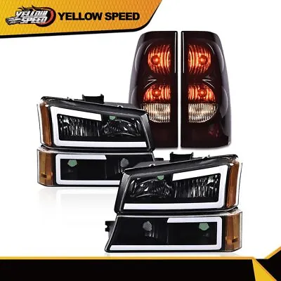 Fit For 03-07 Silverado 1500-3500 Black/clear Led Drl Headlights + Tail Lights • $135.99
