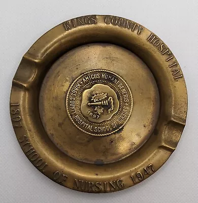 Bronze Ashtray Kings County Hospital School Of Nursing 1947 VTG Brooklyn NY KCHC • $21.99