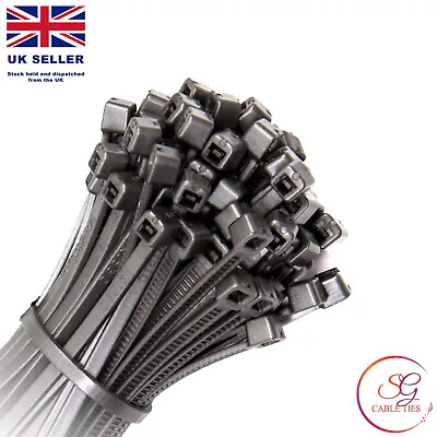 Silver / Grey Cable Ties Small Medium Large Nylon Plastic Zip Tie Wraps • £2.59