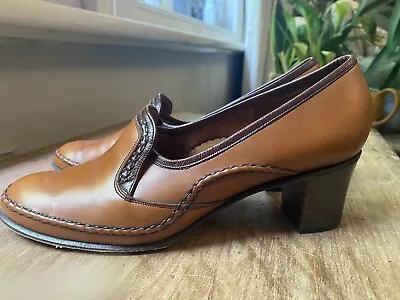 £18 • Buy VINTAGE BARKER HAND LASTED LADIES TAN BROWN LEATHER SHOES Nice CONDITION UK 5.5