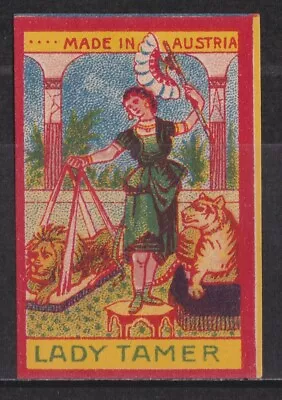 Old Matchbox Label Austria Lady Tamer • $2.99