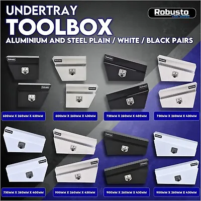 $368 • Buy Pair Of Undertray Toolbox In Steel Aluminium Under Tray Underbody Tool Box UTE
