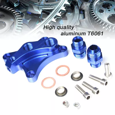 Fit For Nissan SR20DET CA18DET KA24DET S13 S14 S15 Oil Adapter Plate Wedge Blue • $14.90