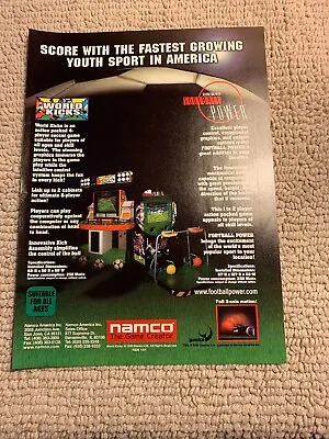 $5.49 • Buy ORIGINAL AD 11-8” World Kicks Football Power Namco Arcade Video Game Flyer