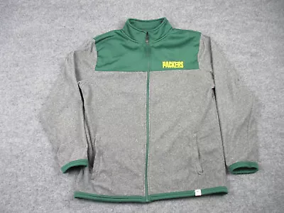 Fanatics Green Bay Packers Jacket Adult XL Gray Full Zip Long Sleeve NFL Mens • $21.25