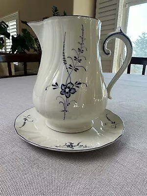 Villeroy & Boch Old Luxembourg Large Discontinued 32oz Pitcher And Saucer Plate • $50