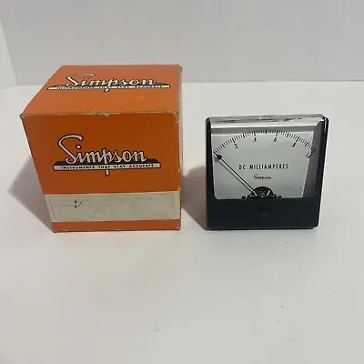 Simpson Ammeter Model 1327 Vintage Antique 0-1 Milliamp Range NOS Priced To Sell • $15