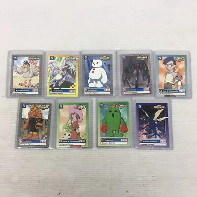 LOT Of 9 Digimon TCG Trading Cards In Hard Sleeves Angemon Devimon Kabuterimon • $35