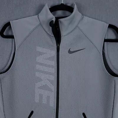 Nike Jacket Mens Medium Gray Therma Sphere Full Zip Training Vest 807763-065 • $34.87