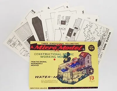 Micromodels Set WM Constructional Working Water- Mill Micro New Models Card Kit • £6.45