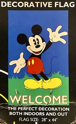 Disney Mickey Mouse Welcome Summer Spring Applique Large Yard Flag New • $44.87
