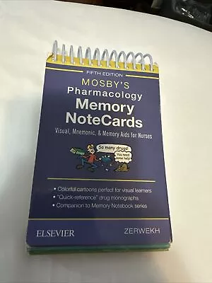Mosby's Pharmacology Memory NoteCards : Visual Mnemonic And Memory Aids For... • $7.55