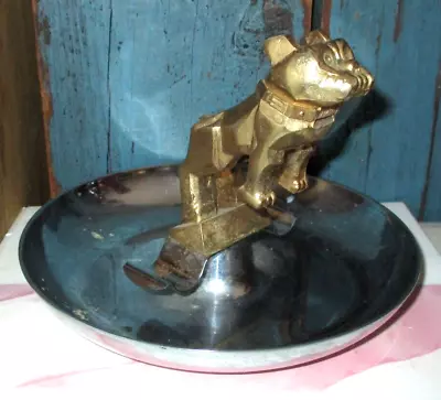 Vintage Mack Truck Bulldog Gold Plated Hood Ornament With Chromed Ashtray • $125