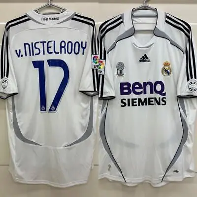 Vintage Van Nistelrooy Real Madrid 06/07 Home Size L Adidas Soccer Jersey • $207