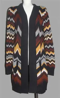 Missoni For Target Chevron Stripes Open Front 2-Pkt Long Cardigan Sweater Wm's L • $44.99