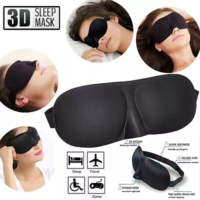 $5.08 • Buy 2X Travel 3D Eye Mask Sleep Soft Padded Shade Cover Rest Relax Blindfold US