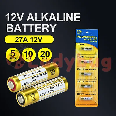 Up To 20x OZ 27A 12V MN27 LR27 A27 Alkaline Battery Garage Car Remote Alarm L828 • $3.80