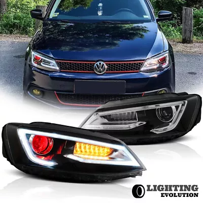 LED Headlights For 2011-2018 VOLKSWAGEN VW JETTA Projector Sequential Demon Eyes • $428.99