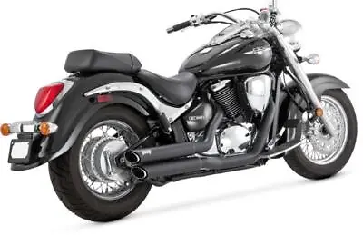 Vance & Hines Twin Slash Staggered Exhaust Blk Fits Suzuki VL800 Volusia 01-04 • $799.99