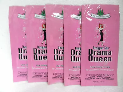 $24.95 • Buy 5 Packets Packs Drama Queen Dark Tanning Bed Lotion By Designer Skin Rare Wow!