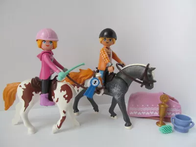 Playmobil Farm/stables Extras: 2 Horses & Rider Figures NEW • £12.99