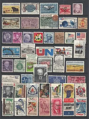 USA - 40+ Mixed Used Stamps (UUS-004) • $5