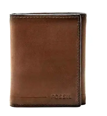 Allen RFID Trifold Wallet For Men Fossil Dark Brown SML15520201 • $31.50