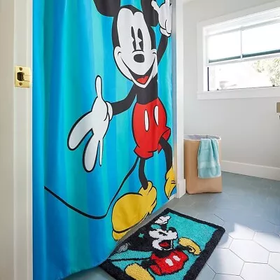 Disney Parks Mickey Mouse Shower Curtain Mickey & Co. New With Tag 72” X 72” • $33.99