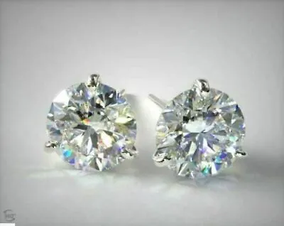 3Ct Lab Created Moissanite Solitaire Martini Stud Earrings 14K White Gold Finish • $40