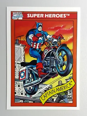 1990 Impel Marvel Universe CARD 31 SUPER HEROES CAPTAIN AMERICA'S MOTOR CYCLE • £2.99