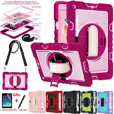 For IPad 5/6/7/8/9/10th Gen Air 4 Mini 5 Kids Shockproof Strap Stand Case Cover • $28.99