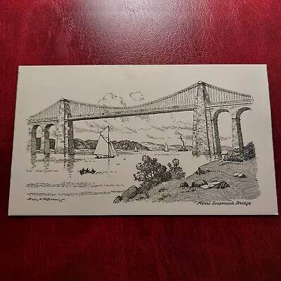 Vintage Postcard Menai Suspension Bridge • £5.15