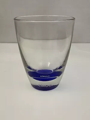 Ciroc Logo Vodka Martini Cocktail Drinking Glass Clear W Blue Base Italy - EUC • $4.95