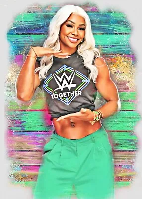 Jade Cargill Wrestling Superstar Diva  1/5  ACEO Art Print Card By.Marci • $4.99