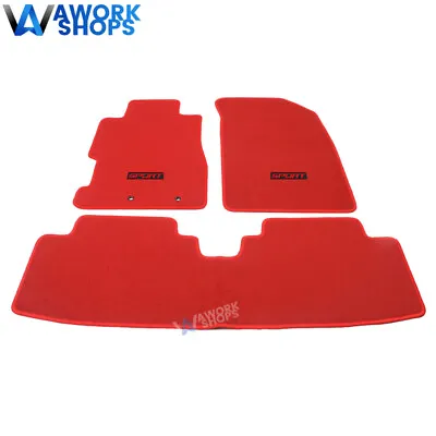 For 01-05 Honda Civic 02-05 Civic Si Nylon Floor Mats Red Carpets W/ Red Sport • $58.99