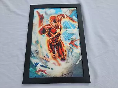 Artwork Hologram The Flash 3D 13 X 19 Framed Picture DC Comics Decor • £22