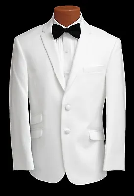 New Men's White Tuxedo Dinner Jacket Two Button Fitted Suit Coat Slim Fit 37L • $49.99