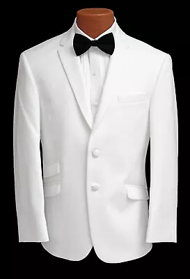 New Men's White Tuxedo Dinner Jacket Two Button Fitted Suit Coat Slim Fit 50L • $99.99