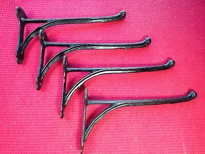 Vintage Four (4) Matching 9 ½ Inch Long Cast Iron Harness Hooks Farm Barn Tools • $58