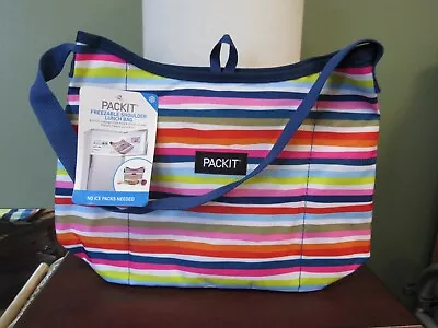$12.99 • Buy Packit Freezable Multi Color Shoulder Lunch Bag Cools Up To 10 HR Expandable 1B
