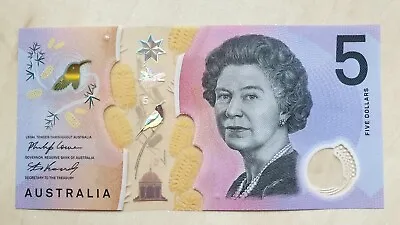 $5 2020 Lowe/Kennedy AUNC Polymer Banknote RARE - Queen Elizabeth • $14.90