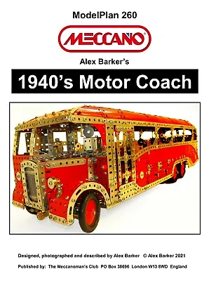 Meccano Model Plan - 1940's Motor Coach • £12.90