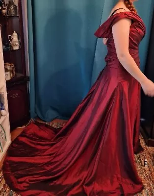 Burgundy Fishtail Prom/ BallGown By Dream Dresses. Red Mermaid Dress • £150