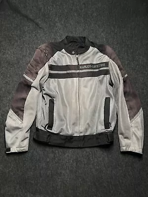 Harley Davidson Jacket Size Medium Biker Motorcycle Gray And Black • $75