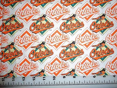 Vintage MLB 1/4 Yard  Baltimore Orioles Cotton Fabric 9  X 56  • $15