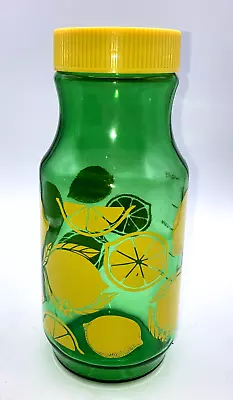 Vintage Lemonade Lemon Juice Jar Pitcher Green Yellow Anchor Hocking Measuring • $10