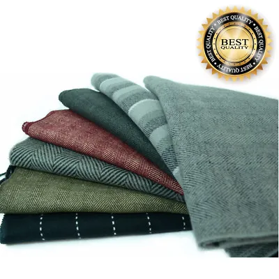 THICK STRIPE Unisex 100% CASHMERE Warm Wrap Scarf Wool SCOTLAND 72 Long*12 Wide • $7.49