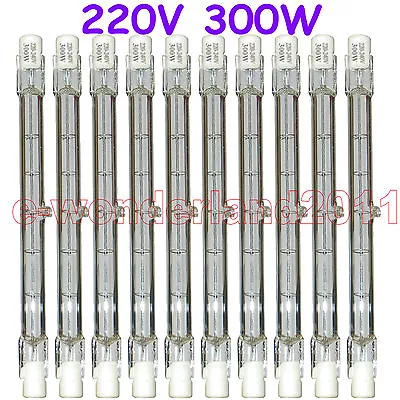 10Pcs LIGHT BULB 220-240V 300W 300 WATT J TYPE T3 118mm (R7s) Double Ended Bulbs • $9.02