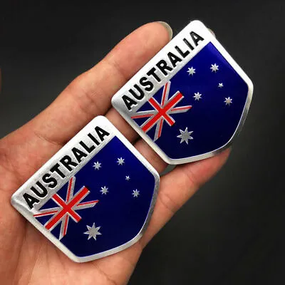 2x Australia Shield Flag Logo Car Sticker Emblem Metal Badge Decals Accessories • $4.14